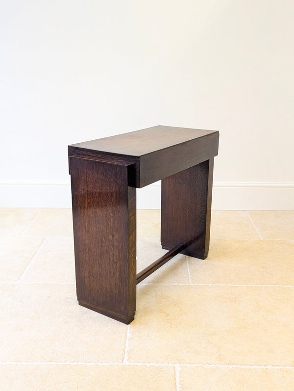 Antique Art Deco Oak Side Table c.1920