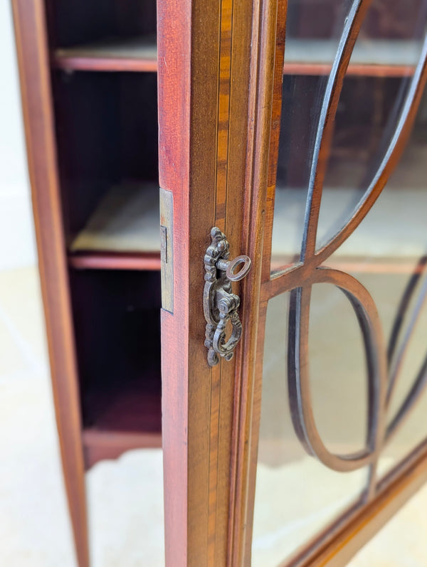 Antique Edwardian Inlaid Mahogany Glazed Display Cabinet c.1910