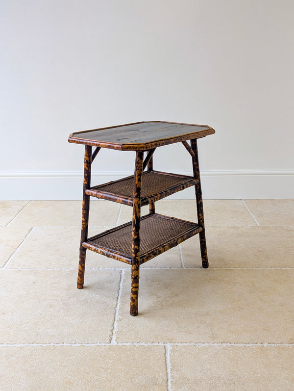 Antique Victorian Bamboo Three-Tier Occasional Table c.1890