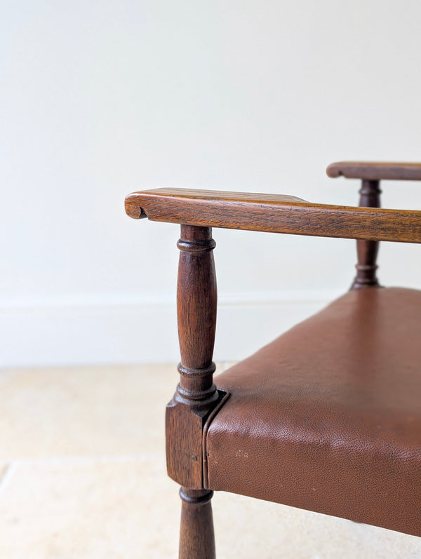 Antique Early 20th Century Oak Desk Chair c.1920