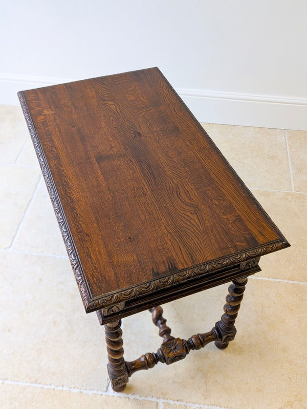 Antique Victorian Carved Oak Library Table c.1890