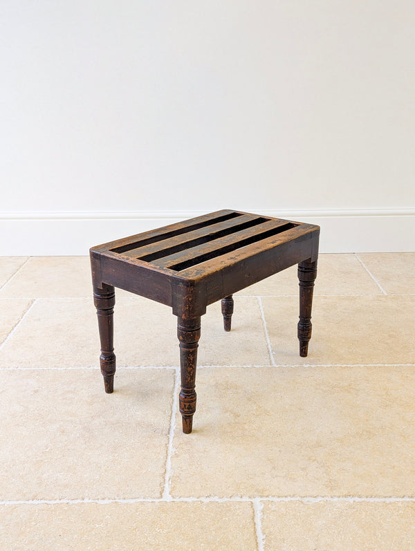 Antique Victorian Beech Luggage Stand by Brown & Lamont c.1870