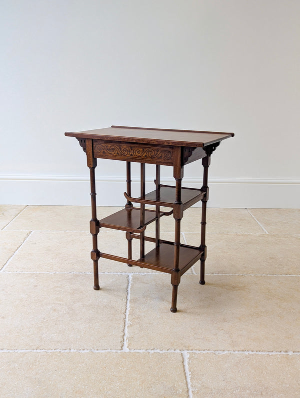 Antique Edwardian Mahogany Anglo-Japanese Pagoda Occasional Table c.1910