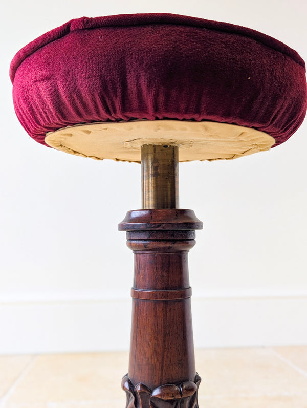Antique William IV Rosewood Adjustable Piano Stool c.1830