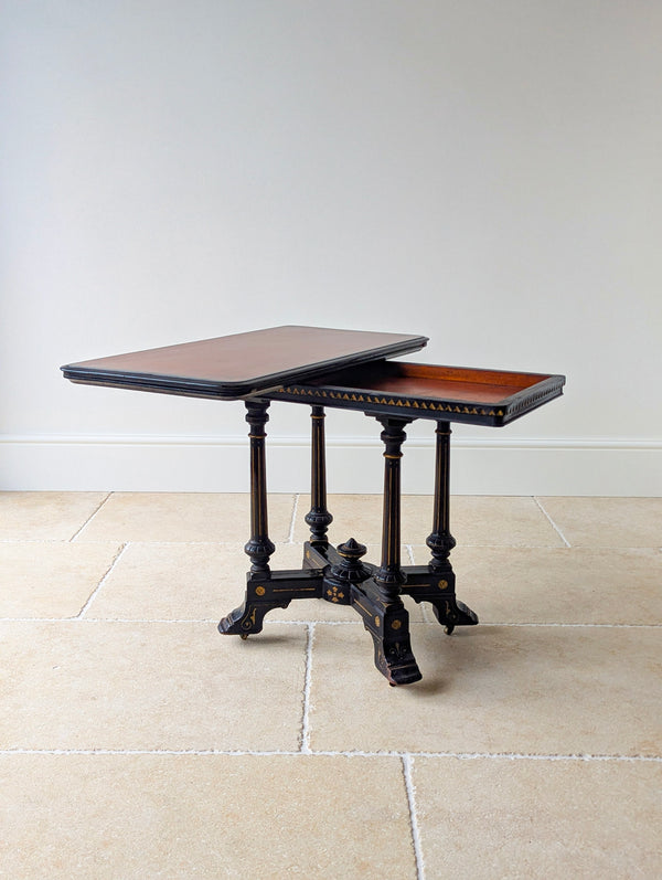 Antique Victorian Aesthetic Movement Mahogany Card Table c.1880