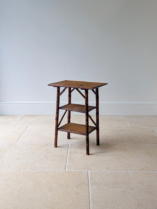 Antique Victorian Bamboo Three-Tier Occasional Table c.1890