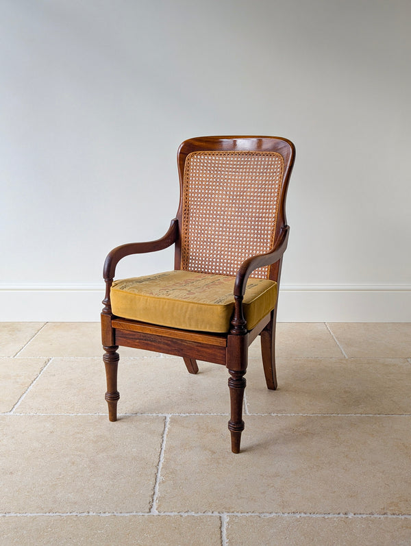 Antique Victorian Mahogany Caned Occasional Armchair c.1890