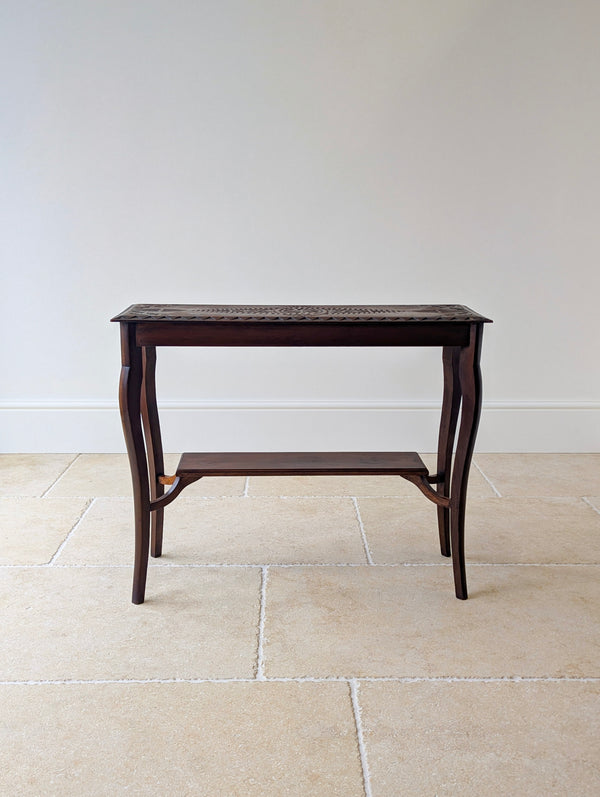 Antique Carved Oak Side Table c.1900