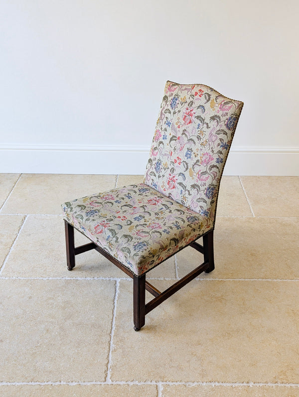 Antique Mid 19th Century Floral Mahogany Side Chair c.1850