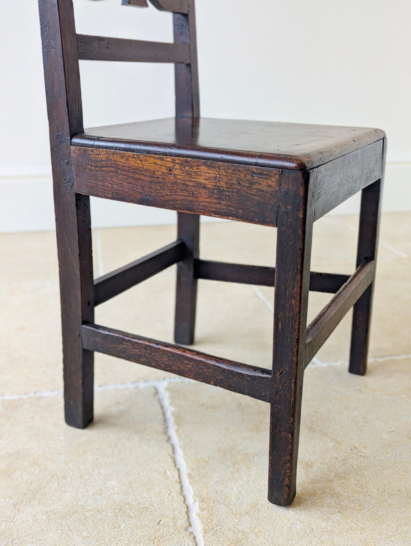 Pair of Antique Georgian Oak Country Side Chairs c.1800