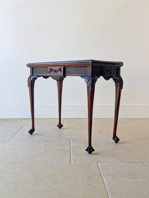 Antique Edwardian Mahogany Fold-Over Card Table c.1900