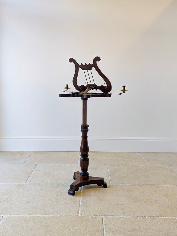Antique William IV Mahogany Lyre-Form Music Stand c.1830