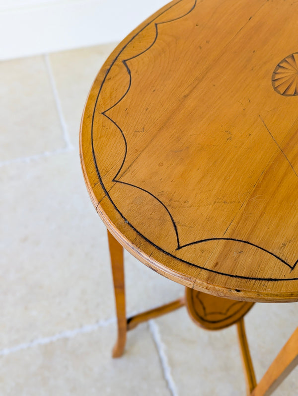 Antique Edwardian Satinwood Oval Occasional Table c.1900