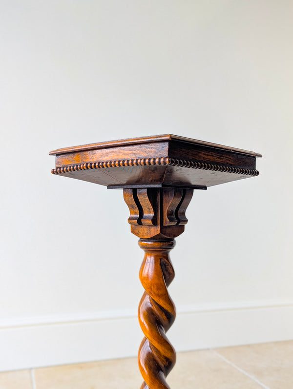 Antique Late Victorian Pair of Oak Torchères c.1890