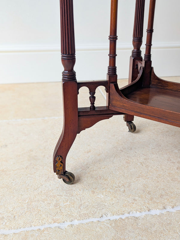 Antique Victorian Aesthetic Movement Mahogany Side Table by Gregory & Co c.1880