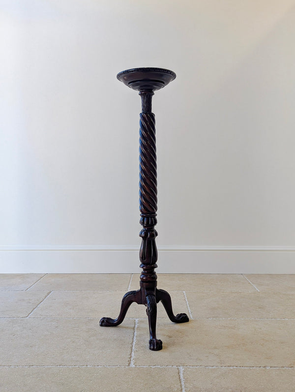 Antique Victorian Chippendale Revival Mahogany Torchère c.1880