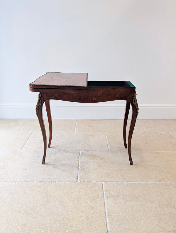 Antique Victorian Louis XV Style Kingwood Card Table c.1890