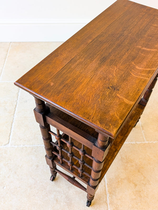 Antique Arts & Crafts Oak Liberty & Co. Reading Table Bookstand c.1900