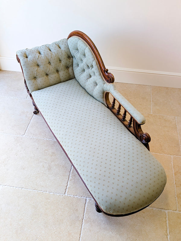 Antique Victorian Mahogany Chaise Longue c.1860