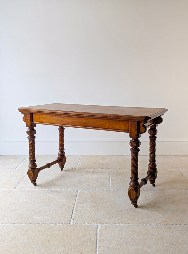 Antique Victorian Ash Writing Table by Hindley & Sons c.1880