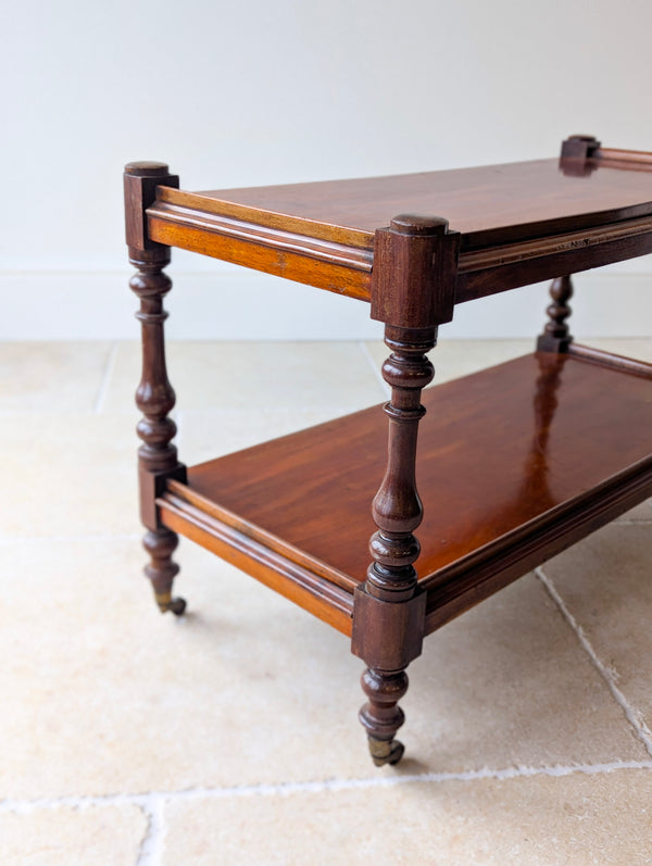 Antique Late Victorian Mahogany Two-Tier Serving Stand c.1880