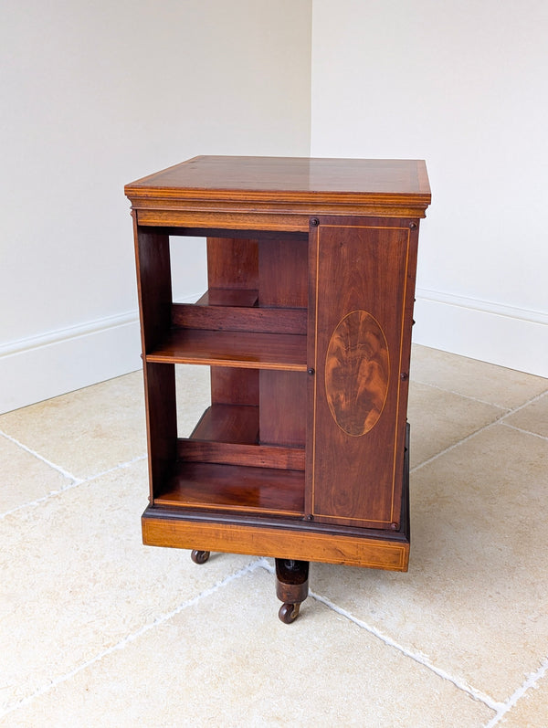 Antique Edwardian Inlaid Mahogany Revolving Bookcase c.1910