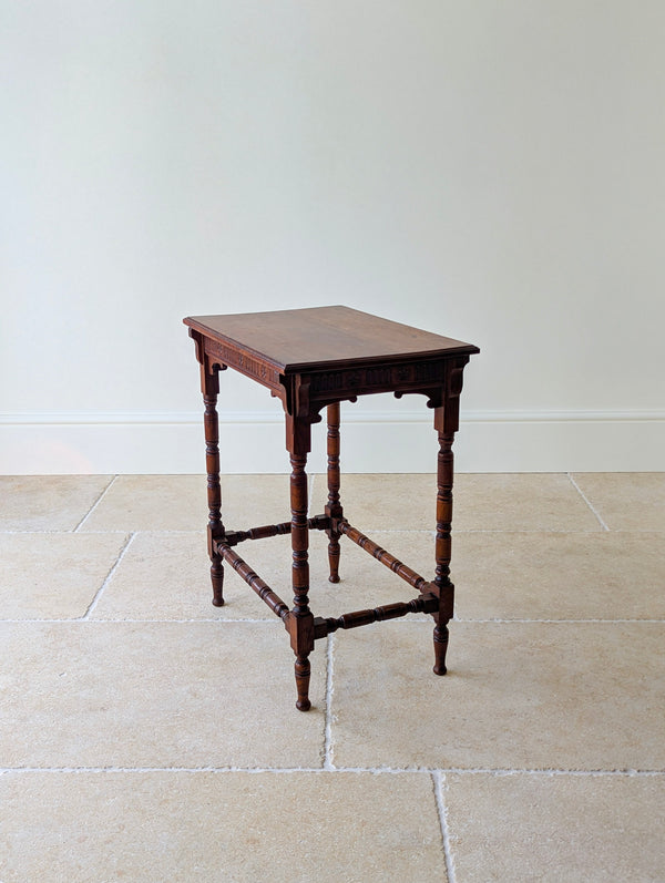 Antique Victorian Oak Jacobean Revival Occasional Table c.1890