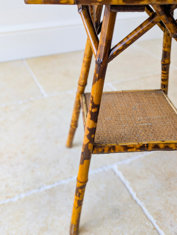 Antique Victorian Tiger Bamboo Occasional Table c.1890