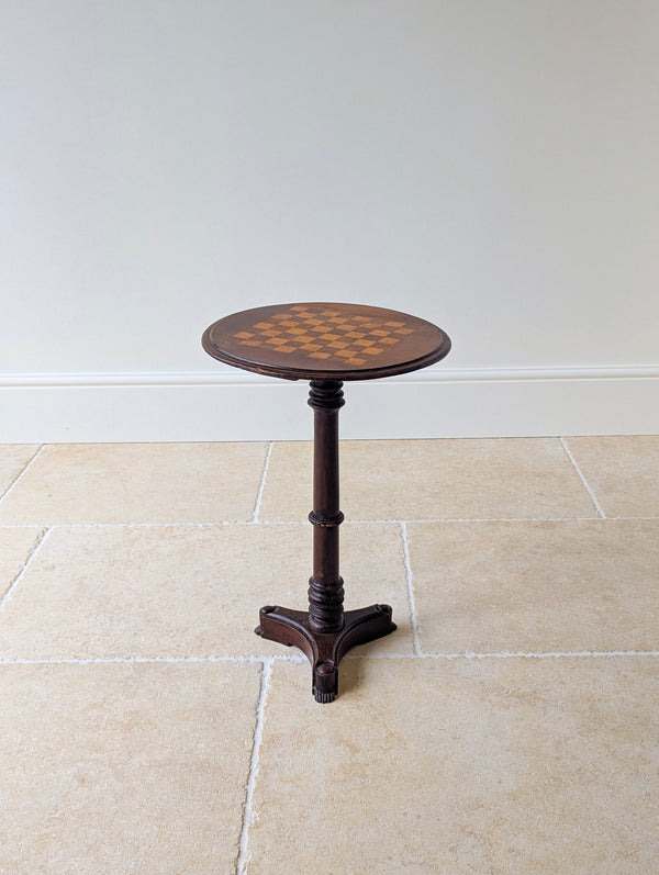 Antique Victorian Mahogany Games Table with Inlaid Chess Board c.1890