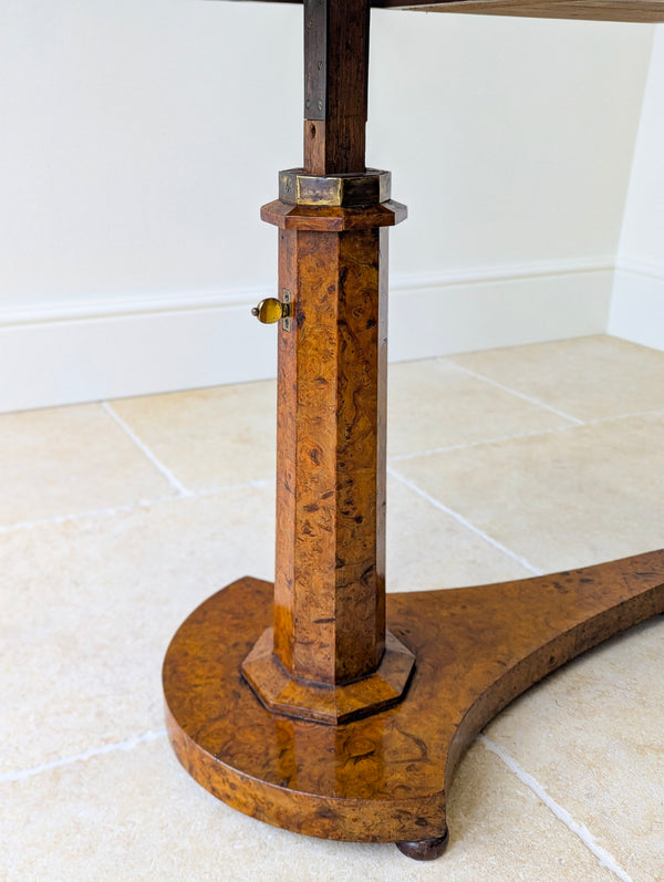 Antique George IV Burr Elm Adjustable Library Reading Table c.1830