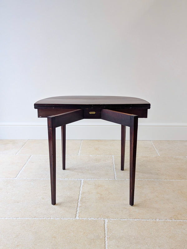 Antique Georgian Plum Pudding Mahogany Fold-Over Tea Table c.1790