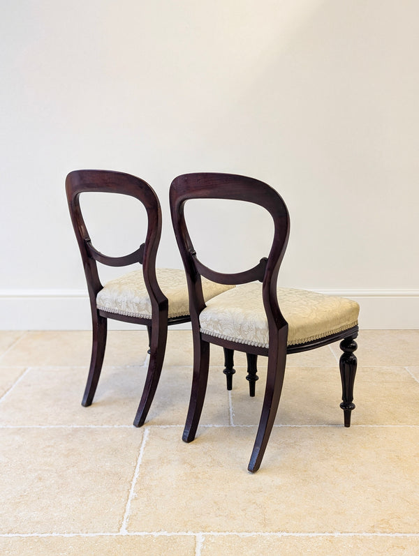 Set of Six Antique Victorian Mahogany Balloon Back Dining Chairs c.1860