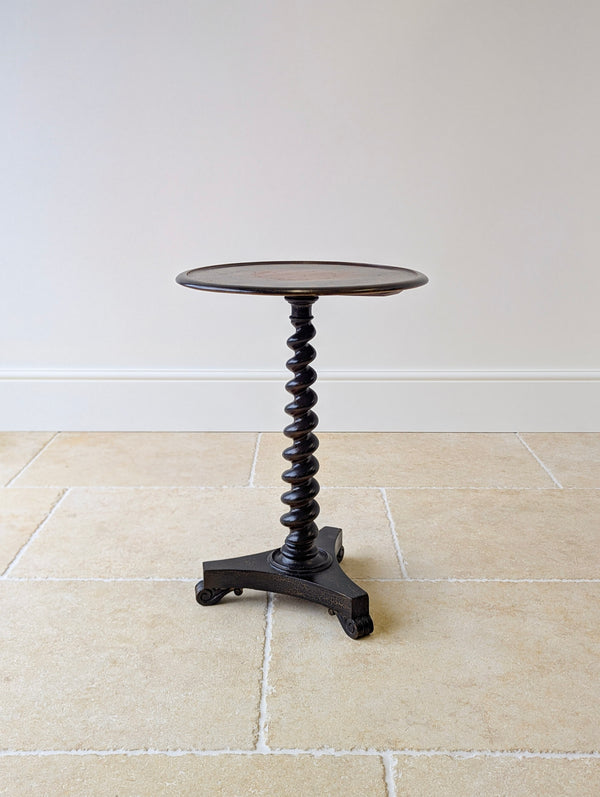 Antique Victorian Japanned Tripod Occasional Table c.1880