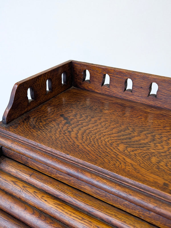 Antique Late Victorian Oak Roll Top Writing Desk c.1890