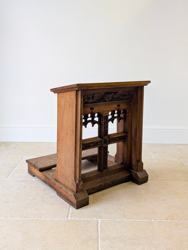 Antique Victorian Gothic Revival Oak Prie-Dieu c.1890