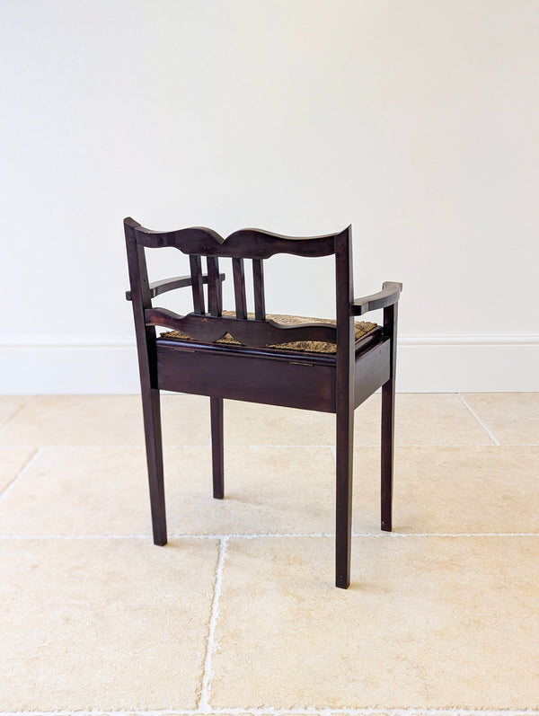 Antique Edwardian Mahogany Piano Stool with Storage c.1910
