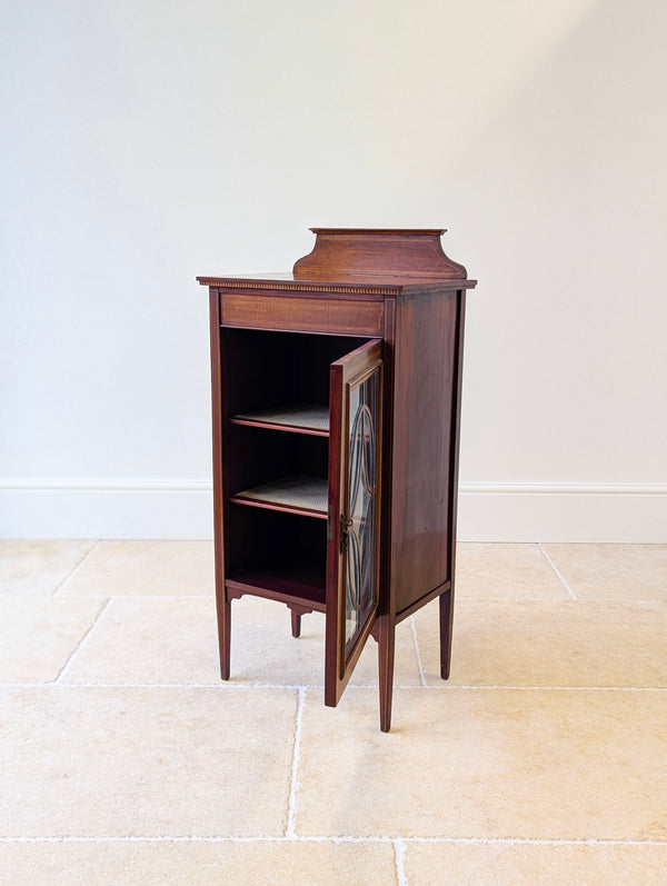 Antique Edwardian Inlaid Mahogany Glazed Display Cabinet c.1910