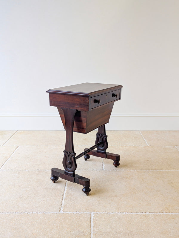Antique Victorian Mahogany Sewing Table c.1880