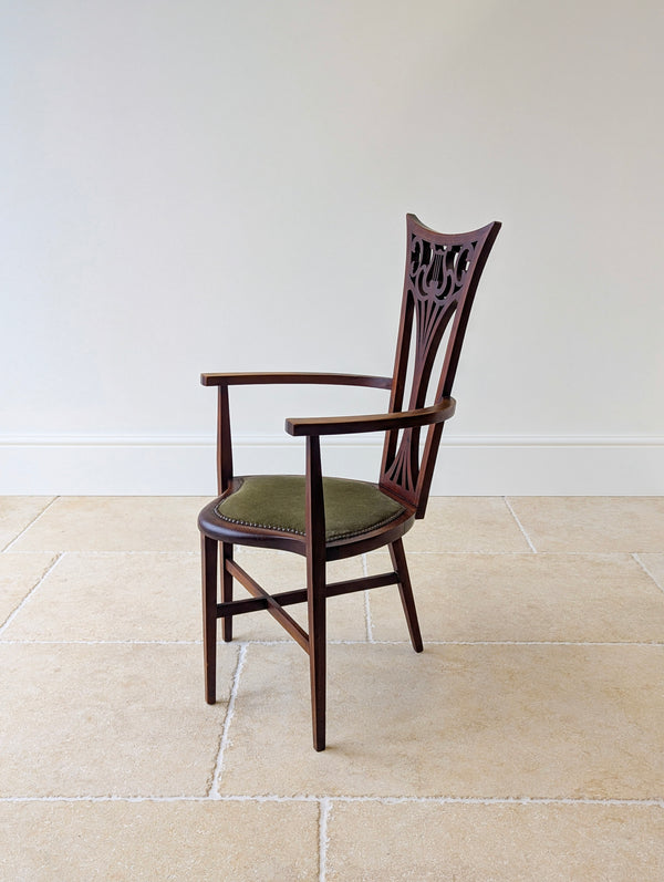 Antique Edwardian Mahogany Elbow Chair c.1910