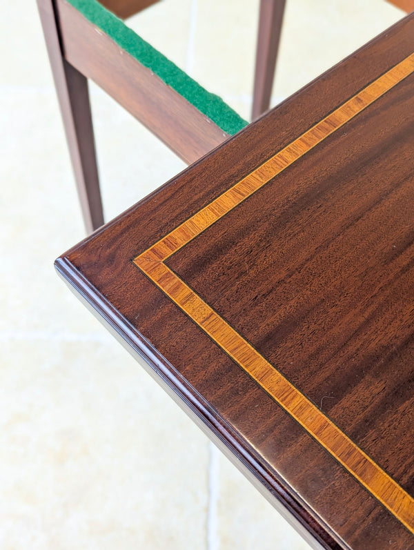 Antique Edwardian Mahogany Fold-Over Card Table c.1910