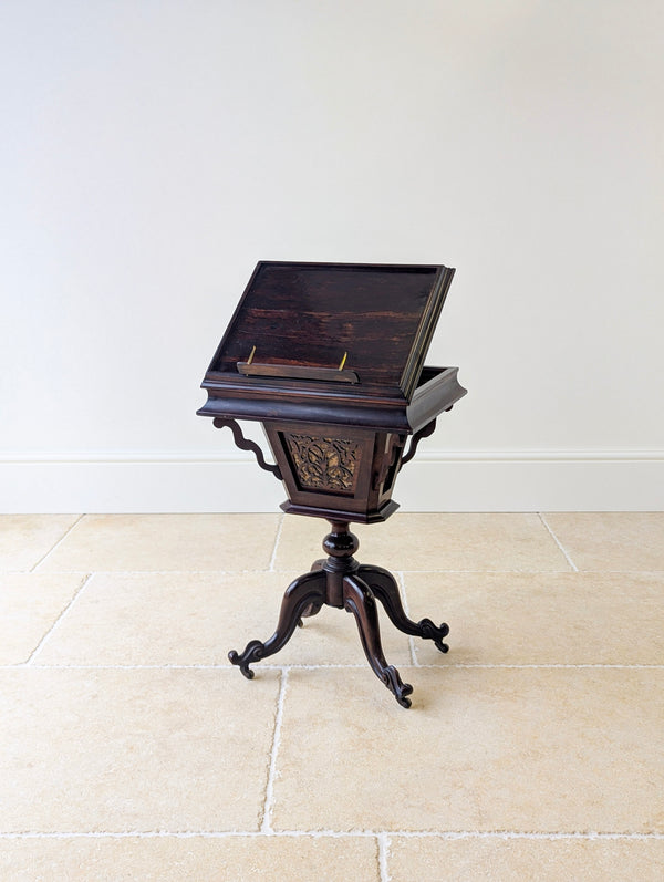 Antique Victorian Rosewood Sewing / Reading Table c.1850