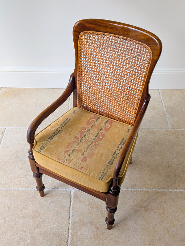 Antique Victorian Mahogany Caned Occasional Armchair c.1890