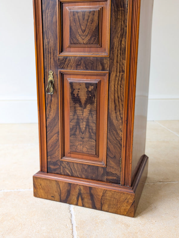 Antique Victorian Mahogany & Exotic Hardwood Bedside Cupboard c.1890