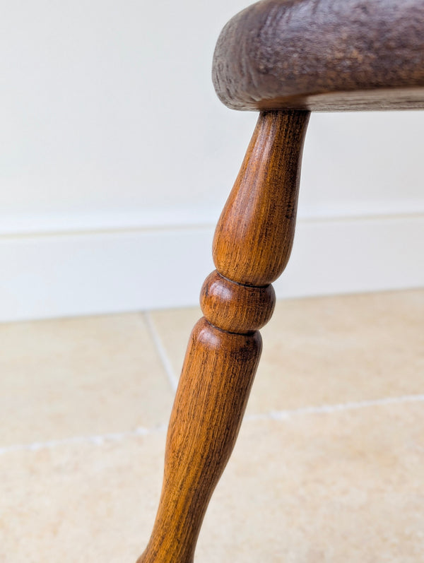 Antique Victorian Oak Three-Legged Country Stool c.1880