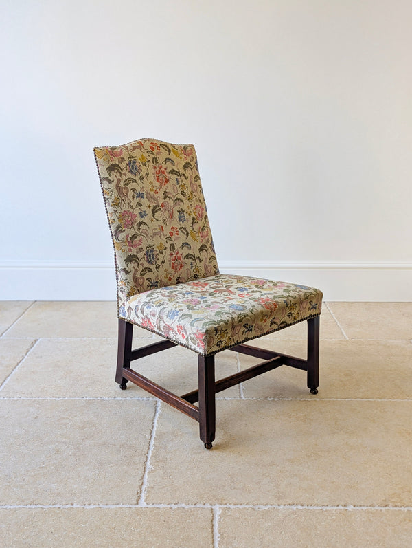 Antique Mid 19th Century Floral Mahogany Side Chair c.1850
