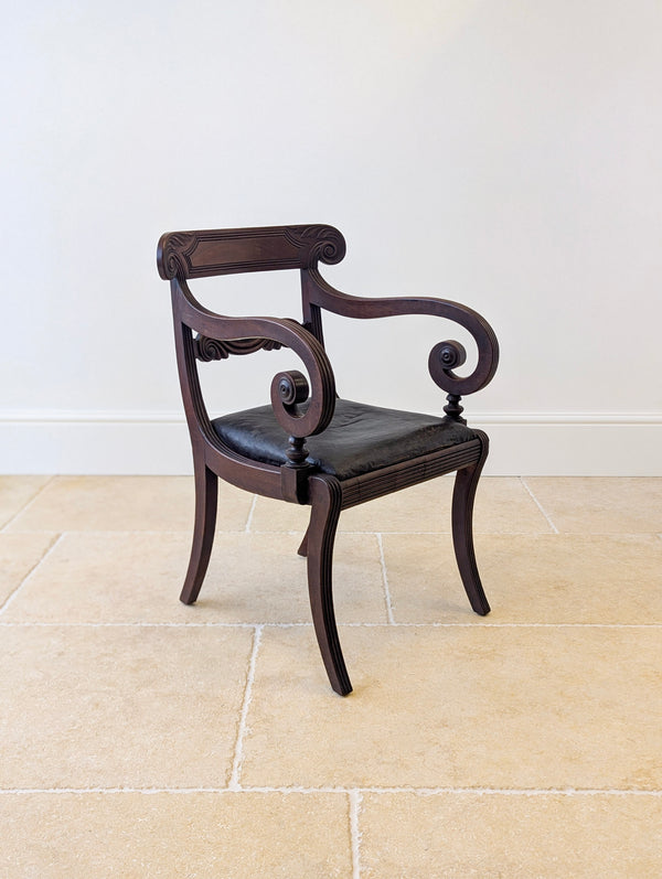 Antique Regency Mahogany Country House Library Armchair c.1820