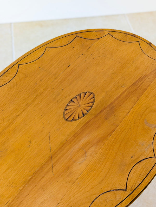 Antique Edwardian Satinwood Oval Occasional Table c.1900