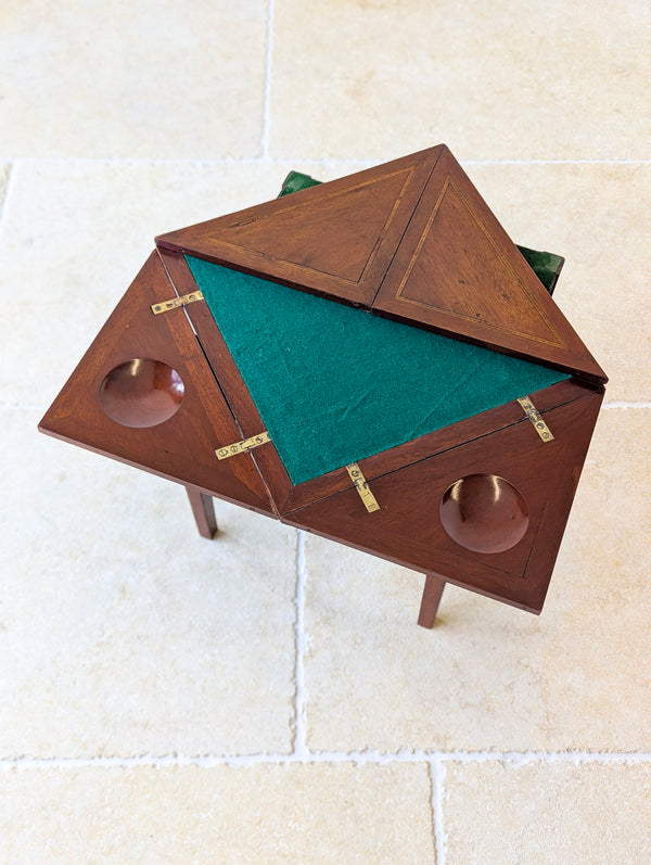 Antique Edwardian Mahogany Diminutive Envelope Card Table c.1910