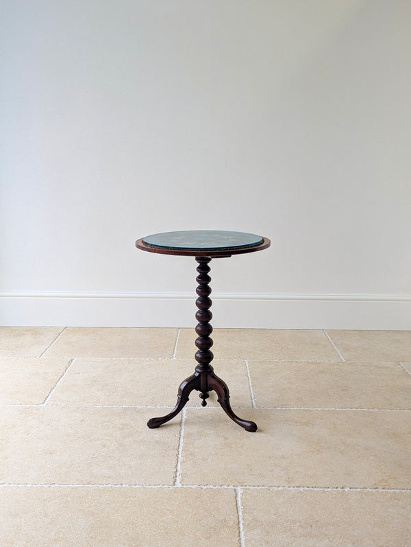 Antique William IV Rosewood Beadwork Tripod Wine Table c.1830