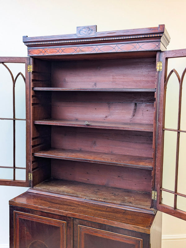 Antique Georgian Mahogany Bookcase Cabinet c.1800